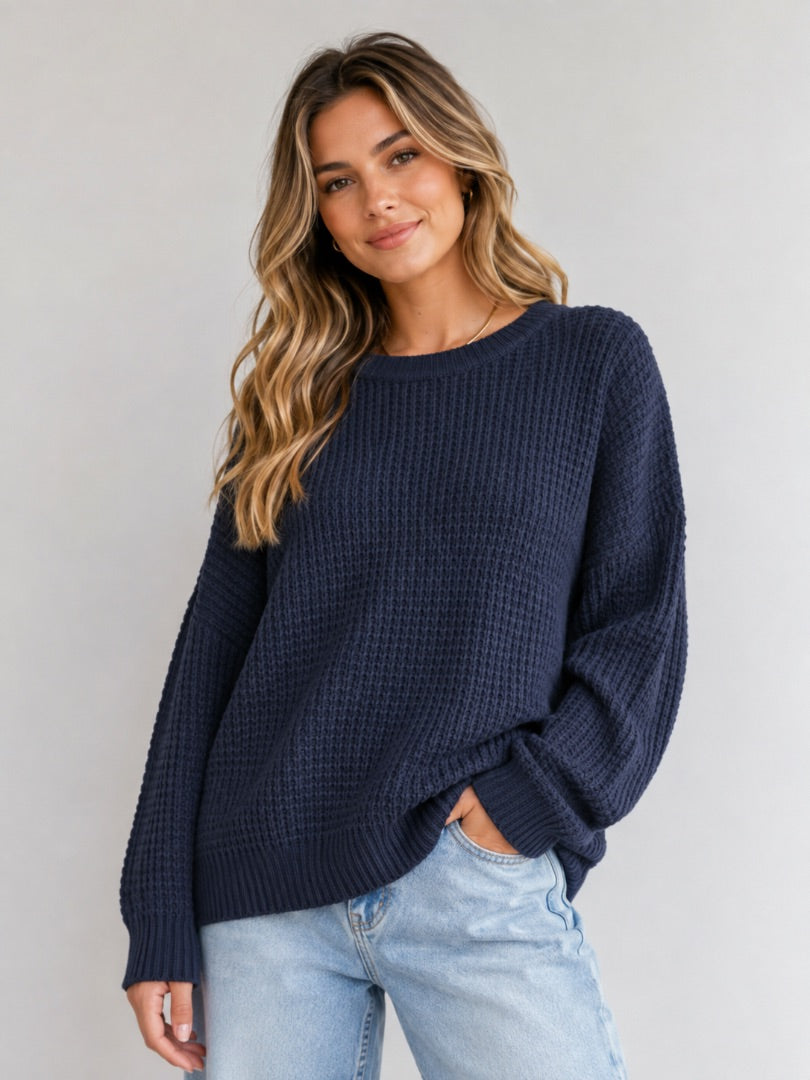 Navy Buttermelon Women-Tops, Large